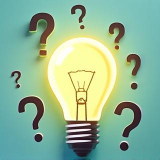 Question marks and lightbulb icon symbolizing finding answers